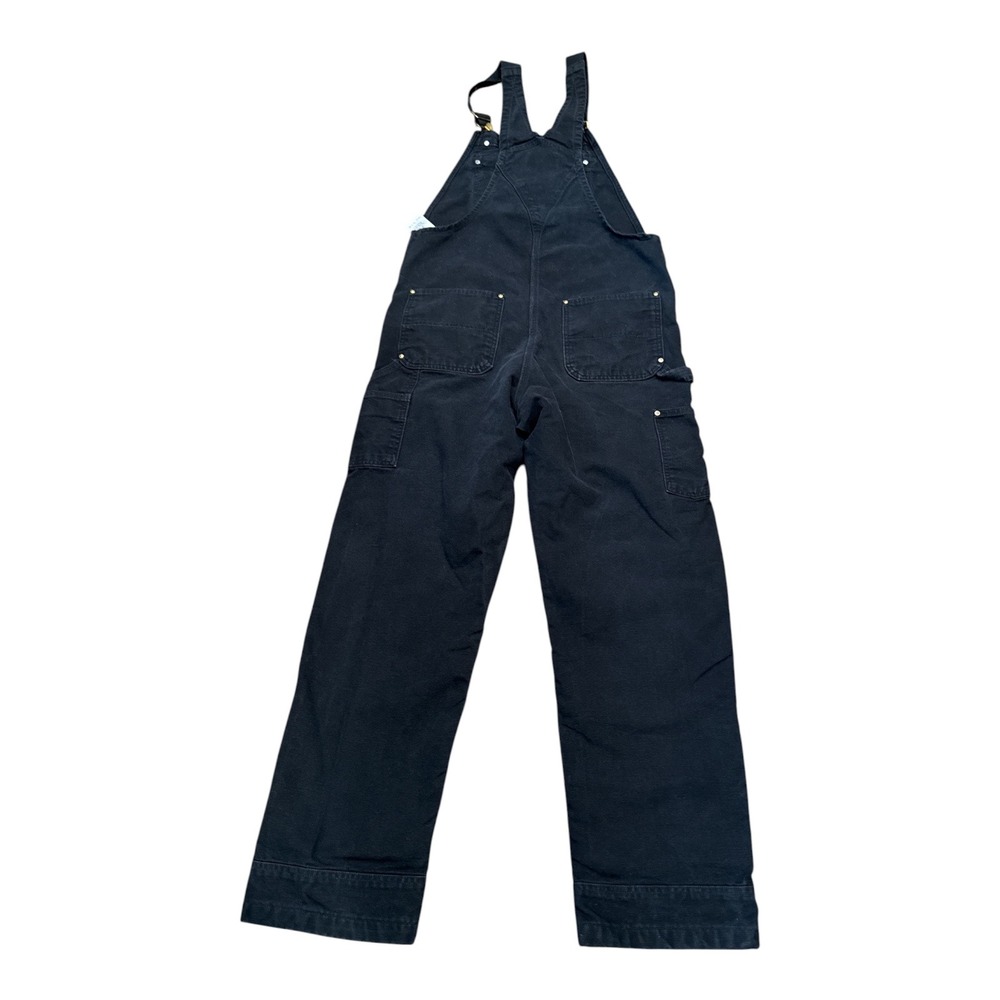 Carhartt 102776 R01 Black Canvas Duck Double Knee Carpenter Overalls 34x34 faded - Picture 5 of 5
